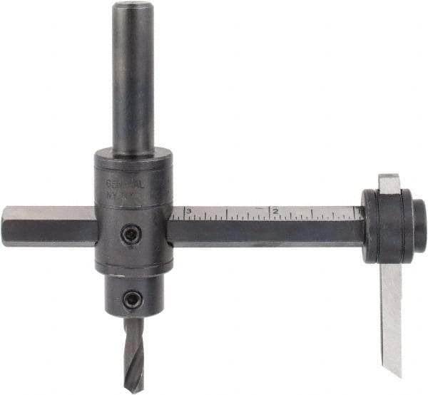 General - 1-3/4 to 7-7/8" Cutting Diam, Circle Cutter Tool - Straight Shank, 1/2" Shank Diam - Industrial Tool & Supply
