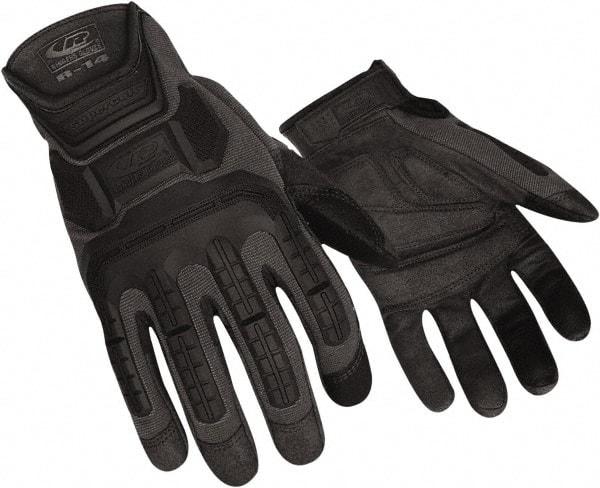 Ringers Gloves - Size S (8) Synthetic Blend (Padded not GEL) Anti-Vibration/Impact Protection Work Gloves - For Mechanic's & Lifting, Uncoated, Elastic Band Cuff, Black, Paired - Industrial Tool & Supply