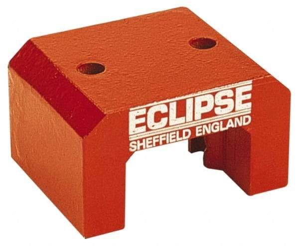 Eclipse - 2 Hole, 0.374" Hole Diam, 3-1/4" Overall Width, 3-1/8" Deep, 2-1/8" High, 101 Lb Average Pull Force, Alnico Power Magnets - 20.65mm Pole Width, 550°C Max Operating Temp, Grade 5 Alnico - Industrial Tool & Supply