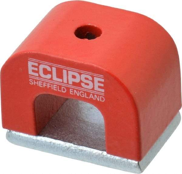 Eclipse - 1 Hole, 0.1969" Hole Diam, 51/64" Overall Width, 1-3/16" Deep, 51/64" High, 9.5 Lb Average Pull Force, Alnico Power Magnets - 7.5mm Pole Width, 550°C Max Operating Temp, Grade 5 Alnico - Industrial Tool & Supply