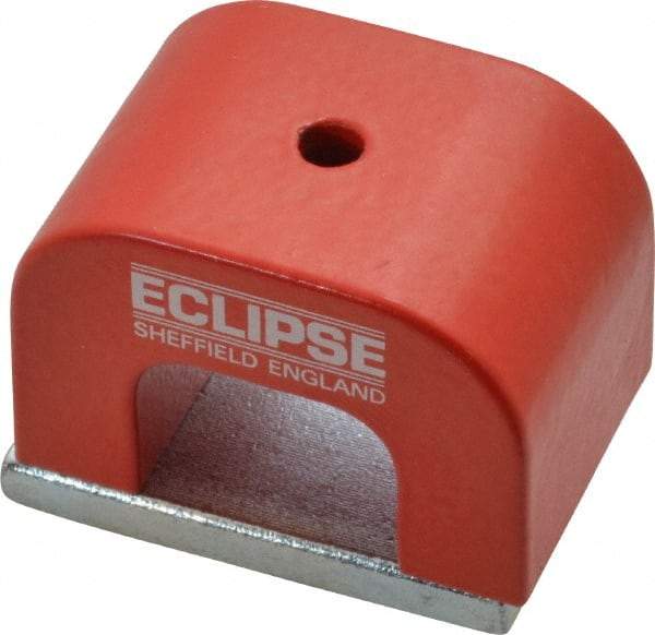 Eclipse - 1 Hole, 0.1969" Hole Diam, 1-3/16" Overall Width, 1-49/64" Deep, 1-3/16" High, 26 Lb Average Pull Force, Alnico Power Magnets - 11mm Pole Width, 550°C Max Operating Temp, Grade 5 Alnico - Industrial Tool & Supply