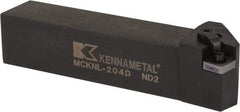Kennametal - MCKN, Left Hand Cut, 15° Lead Angle, 1-1/4" Shank Height x 1-1/4" Shank Width, Negative Rake Indexable Turning Toolholder - 6" OAL, CN..43. Insert Compatibility, Series Kenloc - Industrial Tool & Supply