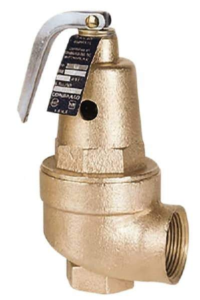 Conbraco - 1-1/4" Inlet, 1-1/4" Outlet, ASME Safety Relief Valve - 30 Max psi, 2,316,000 BTUs - Industrial Tool & Supply