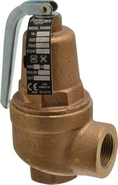 Conbraco - 3/4" Inlet, 3/4" Outlet, ASME Safety Relief Valve - 30 Max psi, 827,000 BTUs - Industrial Tool & Supply