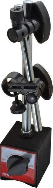 Value Collection - 130 Lb Magnetic Force, Fine Adjustment Indicator Positioner & Holder with Base - Post & Rod, Rectangular Base, 55mm Base Height, 63mm Base Length, 50mm Base Width - Industrial Tool & Supply
