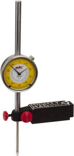 Value Collection - 0.001" Graduation, 0-100 Dial Reading, Dial Indicator & Base Kit - 4-1/2" Base Length x 1" Base Width x 1-1/4" Base Height, 2.2" Dial Diam - Industrial Tool & Supply