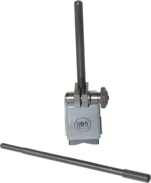 TESA Brown & Sharpe - 1-1/4" Long x 1-1/4" Wide x 1-3/4" High Magnetic Indicator Base with Holders - 4-1/2" Rod Length, Post Arm (Fixed Upright) - Industrial Tool & Supply