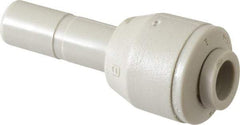 Parker - 1/4" Outside Diam, Acetal Push-to-Connect Tube Plug-In Reducer - 300 Max psi, 5/16" Stem Diam, Tan - Industrial Tool & Supply