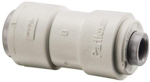 Parker - 3/8 x 1/4" Outside Diam, Polypropylene Push-to-Connect Tube Union - 150 Max psi, Tan - Industrial Tool & Supply