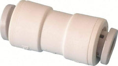 Parker - 3/8" Outside Diam, Polypropylene Push-to-Connect Tube Union - 150 Max psi, Tan - Industrial Tool & Supply