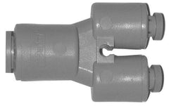 Parker - 3/8 x 5/16" Outside Diam, Acetal Push-to-Connect Tube Union Y - 300 Max psi, Tan - Industrial Tool & Supply