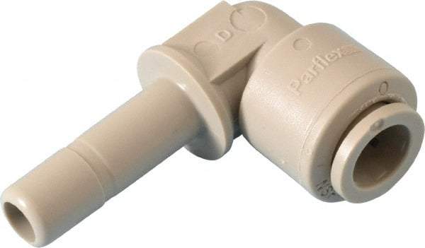 Parker - 3/8" Outside Diam, Acetal Push-to-Connect Tube Plug-In Elbow - 300 Max psi, 3/8" Stem Diam, Tan - Industrial Tool & Supply