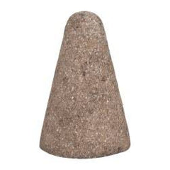 Norton - Type 17R, 2" Max Diam, 3" Head Thickness, 20 Grit Round Tip Cone - Zirconia Alumina, Very Coarse Grade, 5/8-11 Shank Thread - Industrial Tool & Supply