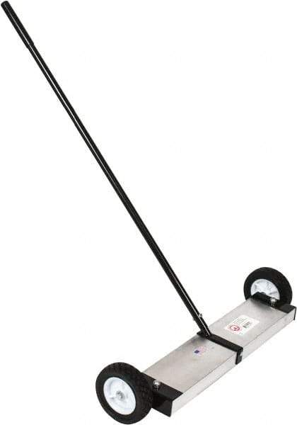 Mag-Mate - 24" Long Push Magnetic Sweeper with Wheels - 5" Wide x 5" High x 48" Long, 6" Wheel Diam, 2" Clearance - Industrial Tool & Supply
