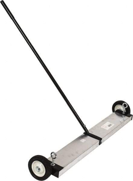 Mag-Mate - 36" Long Push Magnetic Sweeper with Wheels - 5" Wide x 5" High x 48" Long, 6" Wheel Diam, 2" Clearance - Industrial Tool & Supply