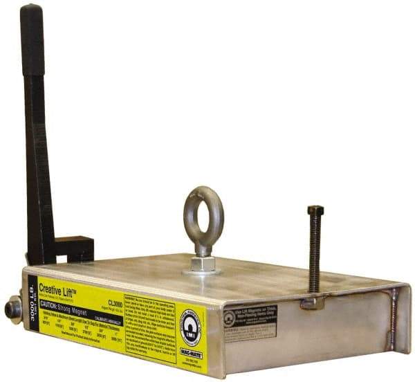 Mag-Mate - 3,000 Lb Load Capacity, Magnetic Lifter - 7" High x 10-1/2" Wide, For Use with Flats - Industrial Tool & Supply