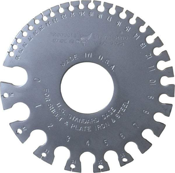PEC Tools - #36 Steel Wire and Sheet Metal Gage - Use with Uncoated Sheet and Plate Iron and Steel - Industrial Tool & Supply