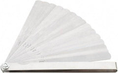 Value Collection - 15 Piece, 0.002 to 0.025" Thick, Feeler Gage Set - 6" Leaf Length, 1/2" Wide, Tempered Steel - Industrial Tool & Supply