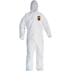 KleenGuard - Size 3XL SMS General Purpose Coveralls - White, Zipper Closure, Elastic Cuffs, Elastic Ankles, Serged Seams - Industrial Tool & Supply