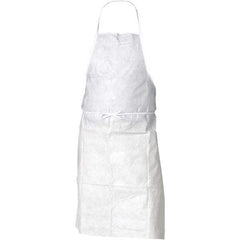 KleenGuard - 28" Wide x 40" Long Bib Apron - SMMMS, White, Resists Dry Particles - Industrial Tool & Supply