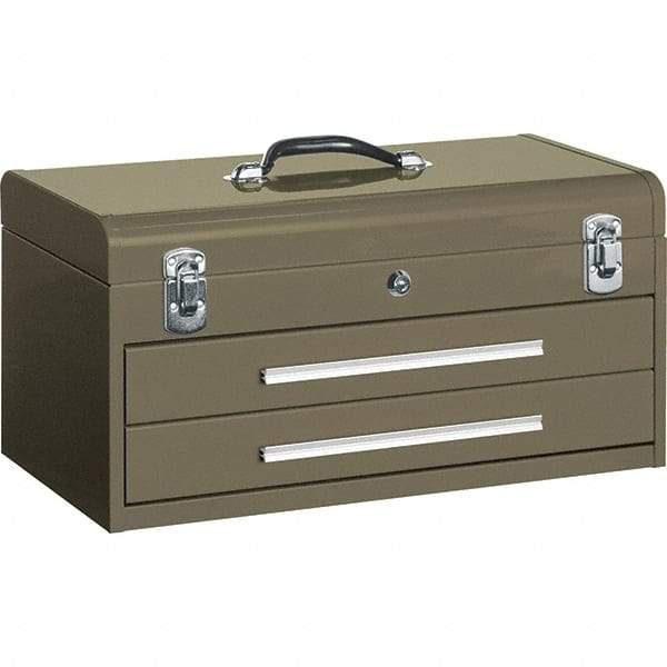 Kennedy - 2 Drawer Tool Box - 20-1/8" Wide x 8-5/8" Deep x 9-3/4" High, Steel, Brown - Industrial Tool & Supply