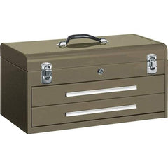 Kennedy - 2 Drawer Tool Box - 20-1/8" Wide x 8-5/8" Deep x 9-3/4" High, Steel, Brown - Industrial Tool & Supply