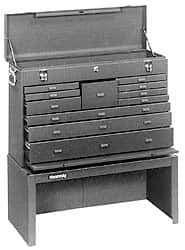 Kennedy - 11 Drawer, 2 Piece, Brown Steel Machinist's Combo - 12.56 Inches Deep 9-1/2 Inches High 26.62 Inches Wide Base - Industrial Tool & Supply