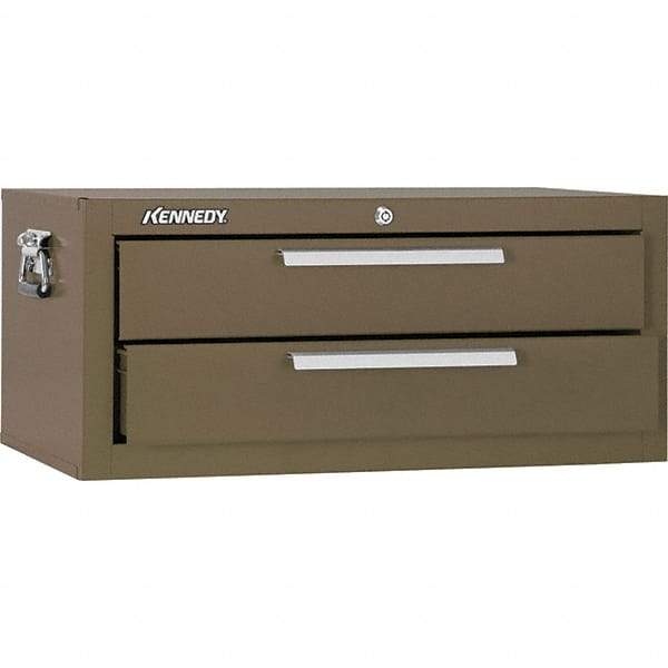 Kennedy - 2 Drawer Brown Drawer Chest Base - 26-5/8" Wide x 11-3/4" High x 12-1/2" Deep, Use with Models 263, 266, 360 Chests & 27", 29", 34" Roller Cabs - Industrial Tool & Supply