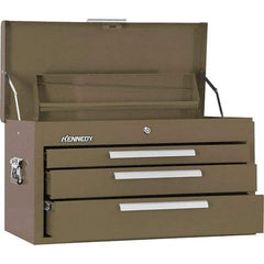 Kennedy - 3 Drawer Tool Chest - 26-1/8" Wide x 12-1/8" Deep x 14-3/4" High, Steel, Brown - Industrial Tool & Supply