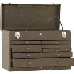 Kennedy - 7 Drawer Tool Chest - 20-1/8" Wide x 8-1/2" Deep x 13-5/8" High, Steel, Brown - Industrial Tool & Supply