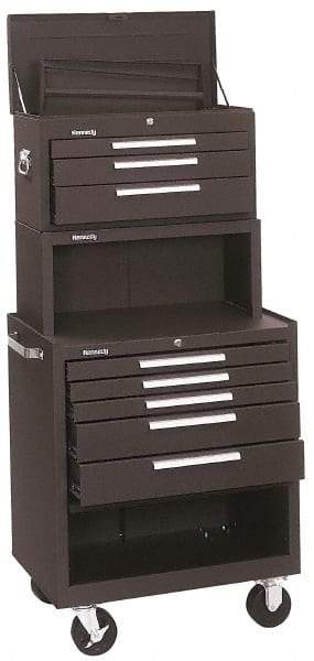 Kennedy - 5 Drawer, 3 Piece, Brown Steel Tool Storage System - 20 Inches Deep x 35 Inches High x 29 Inches Wide - Industrial Tool & Supply