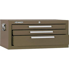 Kennedy - 3 Drawer Brown Drawer Chest Base - 26-5/8" Wide x 11-3/4" High x 12-1/2" Deep, Use with Models 263, 266, 360 Chests & 27", 29", 34" Roller Cabs - Industrial Tool & Supply