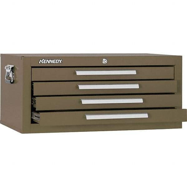 Kennedy - 4 Drawer Brown Drawer Chest Base - 26-3/4" Wide x 11-3/4" High x 12-1/2" Deep, Use with Models 263, 266, 360 Chests & 27", 29", 34" Roller Cabs - Industrial Tool & Supply