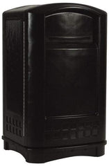 Rubbermaid - 50 Gal Black Rectangle Trash Can - Polyethylene, 42-1/8" High x 24-3/4" Long x 25-1/4" Wide - Industrial Tool & Supply