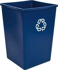 Rubbermaid - 35 Gal Blue Square Recycling Container - Polyethylene, 27-5/8" High x 19-1/2" Long x 19-1/2" Wide - Industrial Tool & Supply