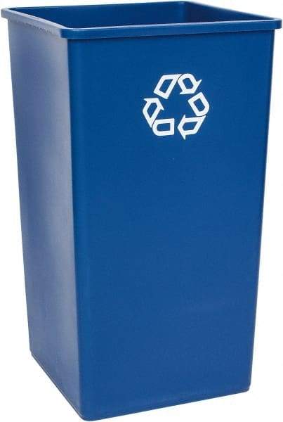 Rubbermaid - 50 Gal Blue Square Recycling Container - Polyethylene, 34-1/4" High x 19-1/2" Long x 19-1/2" Wide - Industrial Tool & Supply