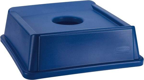 Rubbermaid - Square Lid for Use with 35 Gal Square Recycle Containers - Blue, Polyethylene, For 3569 - Industrial Tool & Supply