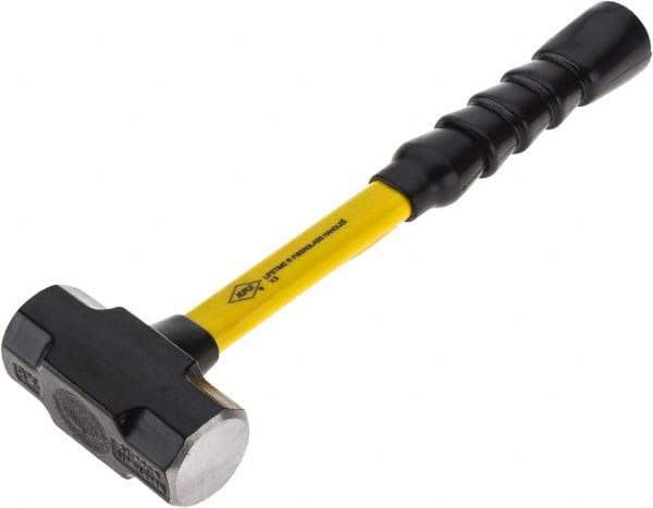 NUPLA - 3 Lb Head, 14" Long Sledge Hammer - Steel Head, Fiberglass Handle - Industrial Tool & Supply