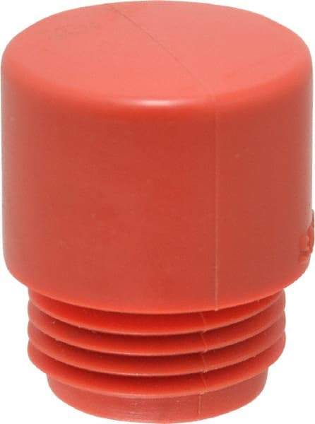 Made in USA - 7/8" Face Diam, Grade Medium, Red Hammer Tip/Face - Vinyl - Industrial Tool & Supply
