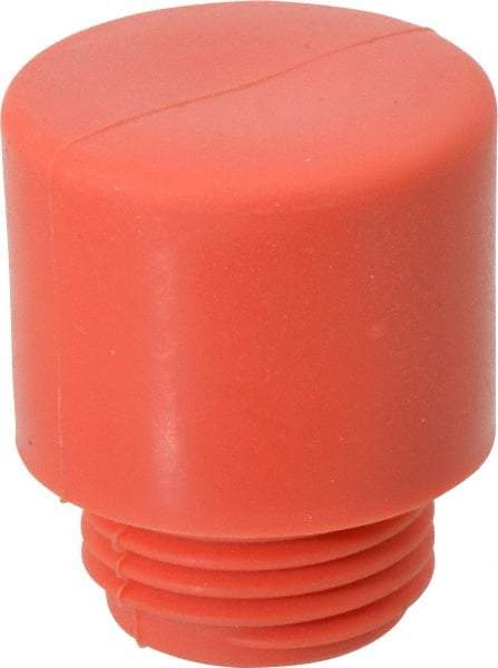 Made in USA - 1" Face Diam, Grade Medium, Red Hammer Tip/Face - Vinyl - Industrial Tool & Supply