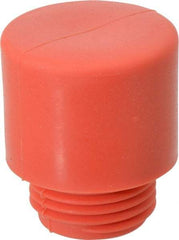 Made in USA - 1" Face Diam, Grade Medium, Red Hammer Tip/Face - Vinyl - Industrial Tool & Supply