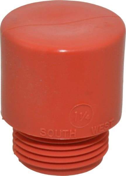 Made in USA - 1-1/4" Face Diam, Grade Medium, Red Hammer Tip/Face - Vinyl - Industrial Tool & Supply
