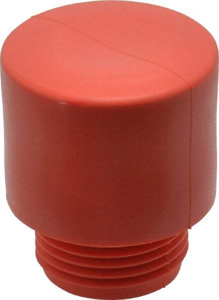 Made in USA - 1-1/2" Face Diam, Grade Medium, Red Hammer Tip/Face - Vinyl - Industrial Tool & Supply