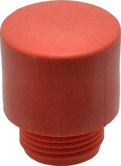 Made in USA - 1-1/2" Face Diam, Grade Medium, Red Hammer Tip/Face - Vinyl - Industrial Tool & Supply