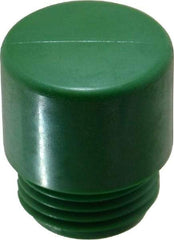 Made in USA - 7/8" Face Diam, Grade Hard, Green Hammer Tip/Face - Vinyl - Industrial Tool & Supply