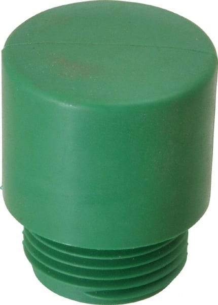 Made in USA - 1-1/4" Face Diam, Grade Hard, Green Hammer Tip/Face - Vinyl - Industrial Tool & Supply