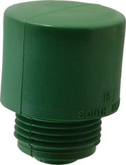 Made in USA - 1-1/2" Face Diam, Grade Hard, Green Hammer Tip/Face - Vinyl - Industrial Tool & Supply