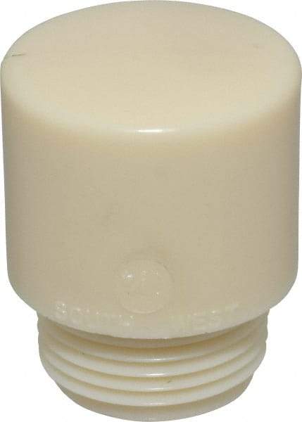 Made in USA - 1-1/4" Face Diam, Grade Tough, White Hammer Tip/Face - Nylon - Industrial Tool & Supply
