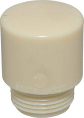 Made in USA - 1-1/4" Face Diam, Grade Tough, White Hammer Tip/Face - Nylon - Industrial Tool & Supply