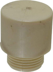 Made in USA - 1-1/2" Face Diam, Grade Tough, White Hammer Tip/Face - Nylon - Industrial Tool & Supply